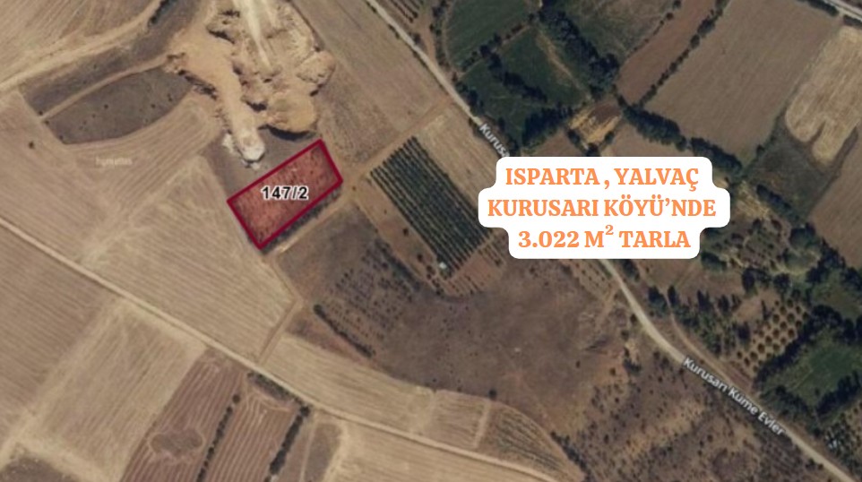 ISPARTA YALVAÇ KURUSARI KÖYÜNDE 226M² HİSSELİ TARLAMIZ SATILIK. - ISPARTA YALVAÇ fotoğraf 9